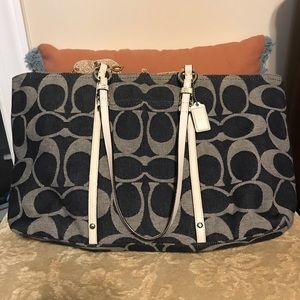 Denim Coach bag with Wristlet